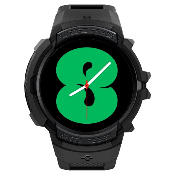 Spigen Samsung Galaxy Watch 4/5 40mm Cover og Armbånd Rugged Armor Pro Sort