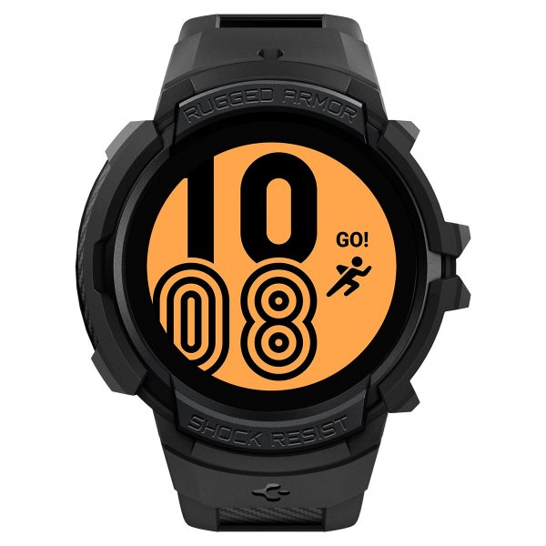 Spigen Samsung Galaxy Watch 4/5 44mm Cover og Rem Rugged Armor Pro Sort