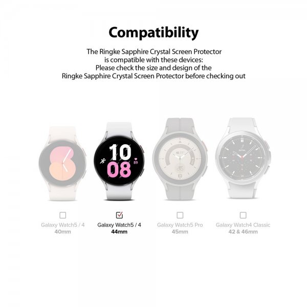 Ringke Samsung Galaxy Watch 4/5 44mm skærmbeskytter i safirkrystal