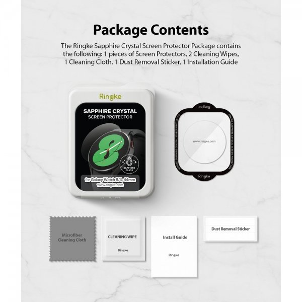 Ringke Samsung Galaxy Watch 4/5 44mm skærmbeskytter i safirkrystal