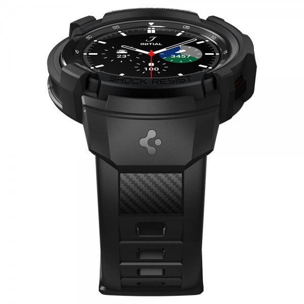 Spigen Samsung Galaxy Watch 4 Classic 46mm Cover med rem Rugged Armor Pro Sort