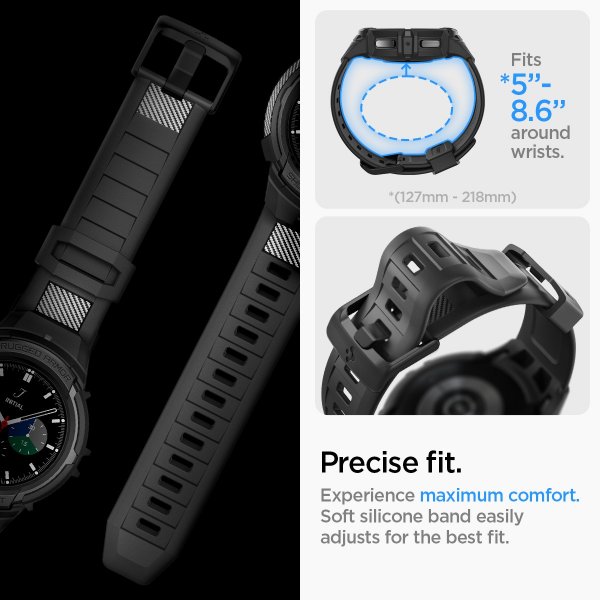 Spigen Samsung Galaxy Watch 5 Pro 45mm Cover og Rem Rugged Armor Pro Sort