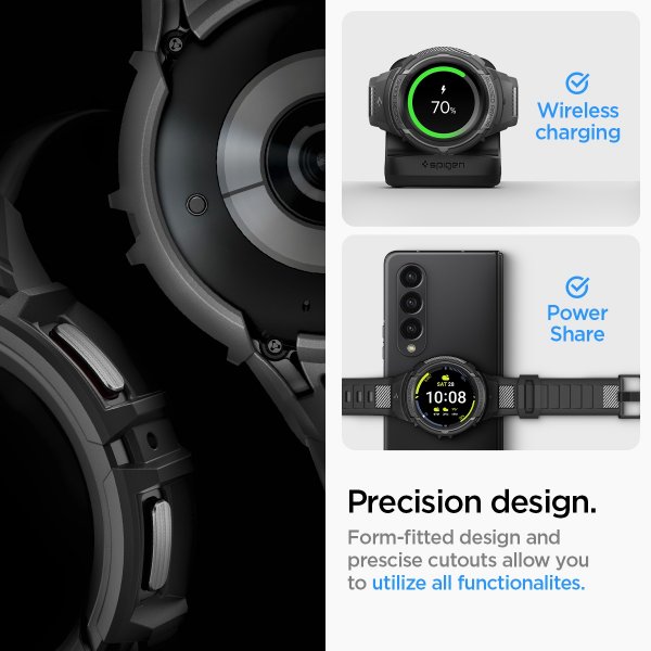 Spigen Samsung Galaxy Watch 5 Pro 45mm Cover og Rem Rugged Armor Pro Sort