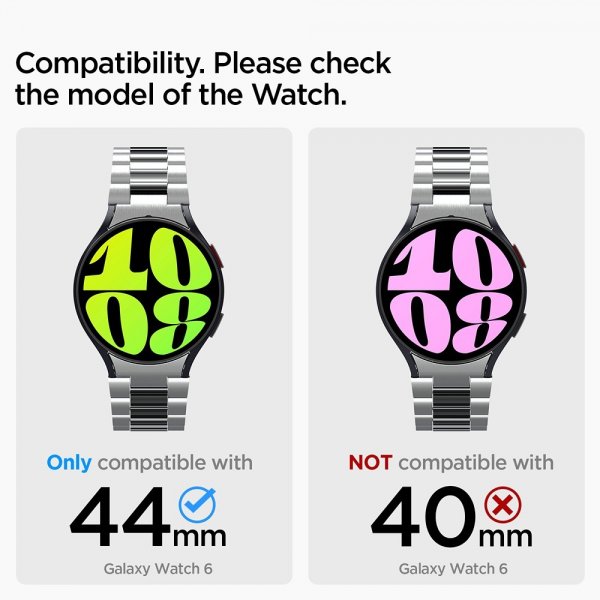 Spigen Samsung Galaxy Watch 6 44mm Armbånd Modern Fit 316L Sølv