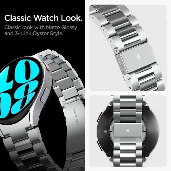 Spigen Samsung Galaxy Watch 6 44mm Armbånd Modern Fit 316L Sølv