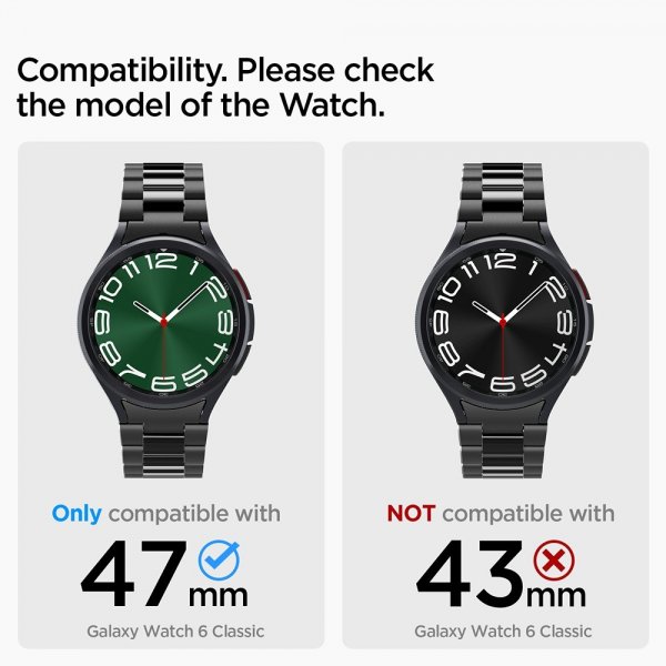 Spigen Samsung Galaxy Watch 6 Classic 47mm Rem Modern Fit 316L Sort