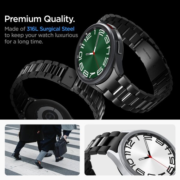 Spigen Samsung Galaxy Watch 6 Classic 47mm Rem Modern Fit 316L Sort