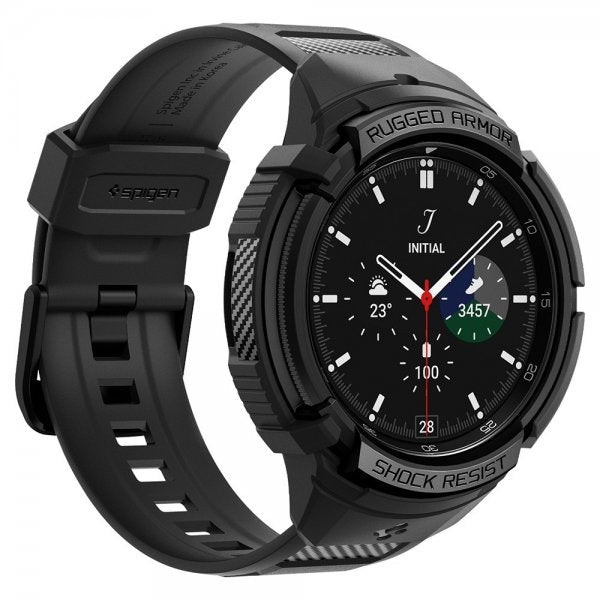 Spigen Samsung Galaxy Watch 6 Classic 47mm Skal og Armbånd Rugged Armor Pro Sort