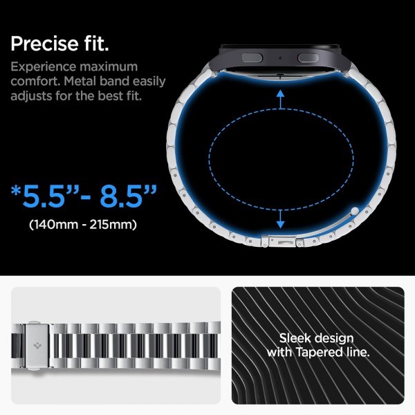 Spigen Samsung Galaxy Watch 7 40/44mm Armbånd Modern Fit 316L Sølv