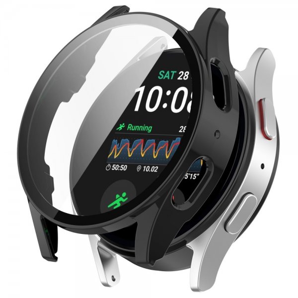 Samsung Galaxy Watch 7 40mm Cover med Indbygget skærmbeskyttelse Sort