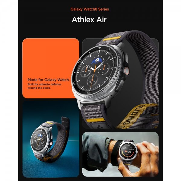 Spigen Samsung Galaxy Watch 8 40/44mm/Classic 46mm Rem Athlex Air Active Gray