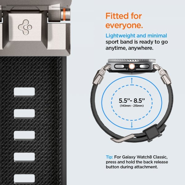 Spigen Samsung Galaxy Watch 8 40/44mm/Classic 46mm Rem DuraPro Armor Sort