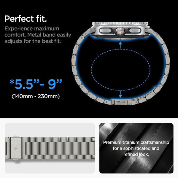 Spigen Samsung Galaxy Watch 8 40/44mm/Classic 46mm Armbånd Modern Fit Titanium Natural Titanium