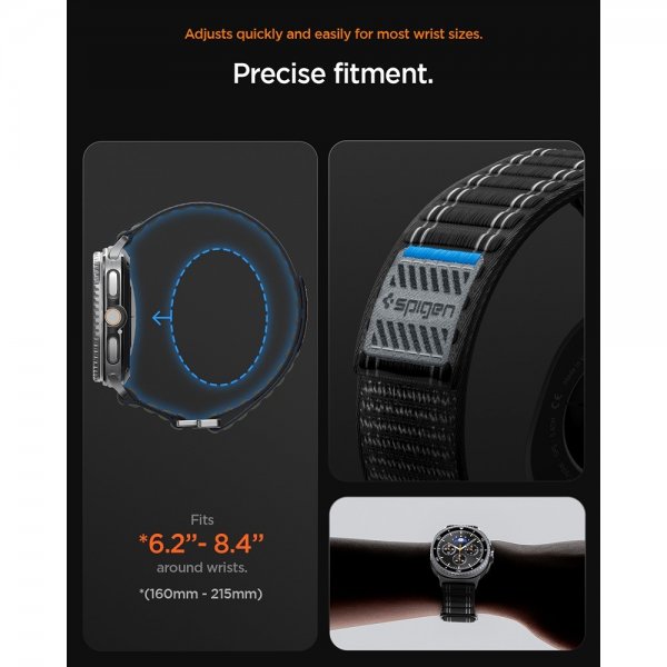 Spigen Samsung Galaxy Watch 8 40/44mm/Classic 46mm Armbånd WBF0 Sort