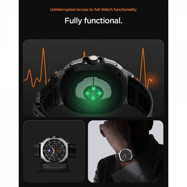 Spigen Samsung Galaxy Watch 8 40/44mm/Classic 46mm Armbånd WBF0 Sort