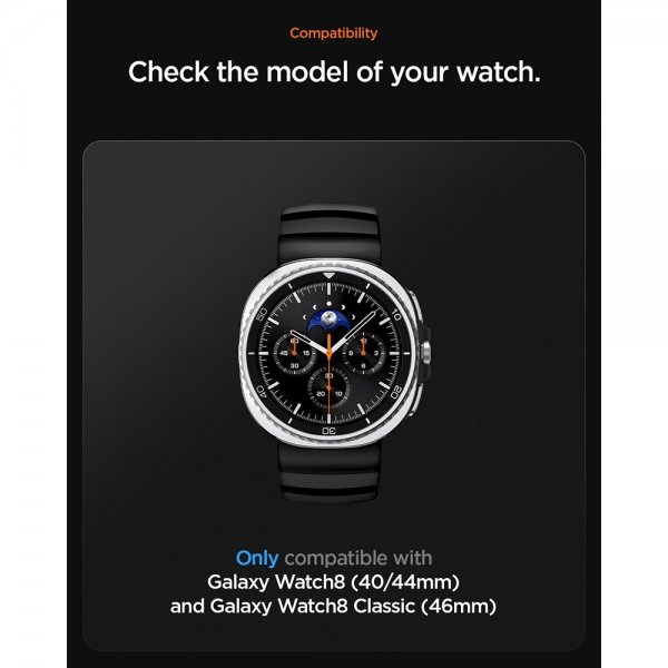 Spigen Samsung Galaxy Watch 8 40/44mm/Classic 46mm Rem WBS2 Sort