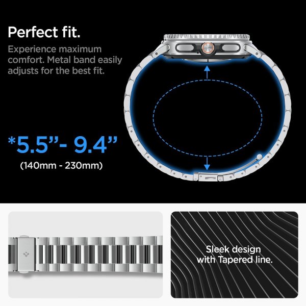 Spigen Samsung Galaxy Watch 8 40/44mm/Classic 46mm Rem Modern Fit Sølv