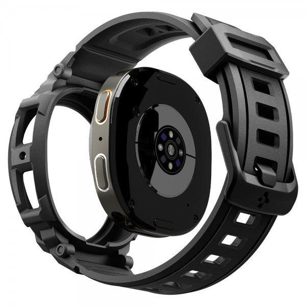 Spigen Samsung Galaxy Watch 8 44mm Armbånd og Cover Rugged Armor Pro Mat Sort