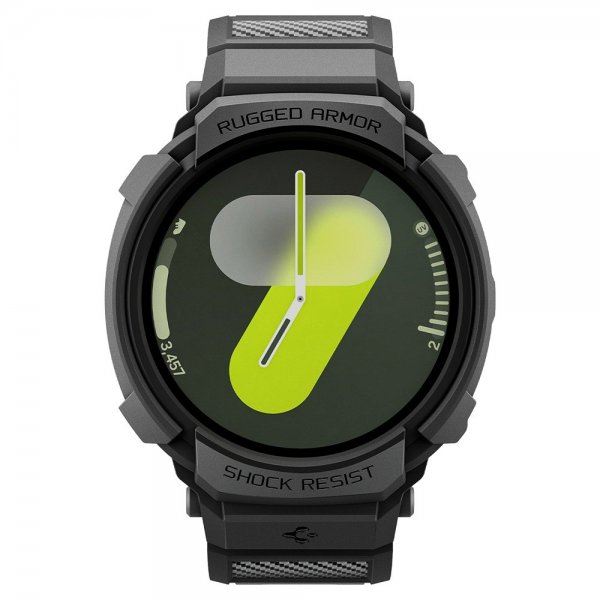 Spigen Samsung Galaxy Watch 8 44mm Armbånd og Cover Rugged Armor Pro Mat Sort