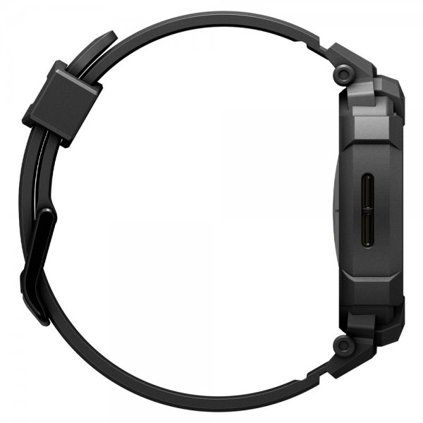 Spigen Samsung Galaxy Watch 8 44mm Armbånd og Cover Rugged Armor Pro Mat Sort