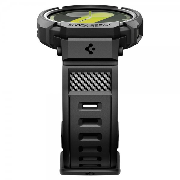 Spigen Samsung Galaxy Watch 8 44mm Armbånd og Cover Rugged Armor Pro Mat Sort