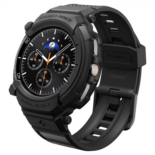 Spigen Samsung Galaxy Watch 8 Classic 46mm Armbånd og Cover Rugged Armor Pro Mat Sort