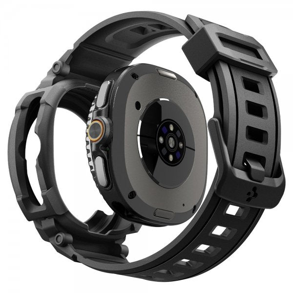 Spigen Samsung Galaxy Watch 8 Classic 46mm Armbånd og Cover Rugged Armor Pro Mat Sort