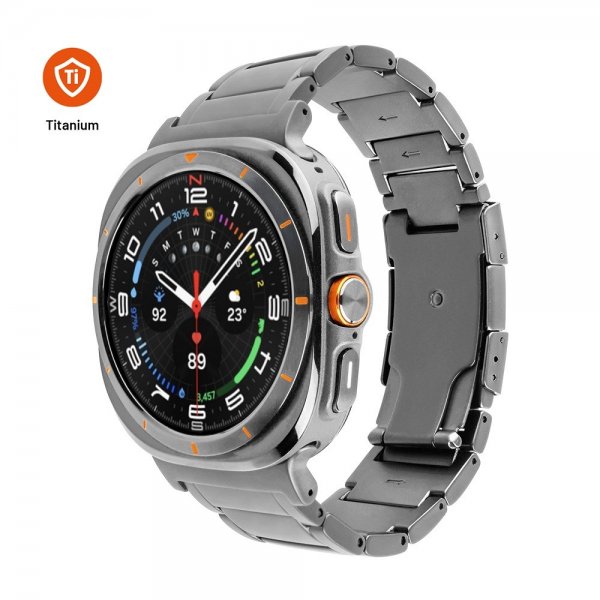 Fast Samsung Galaxy Watch Ultra Armbånd Titaniumrem Natur