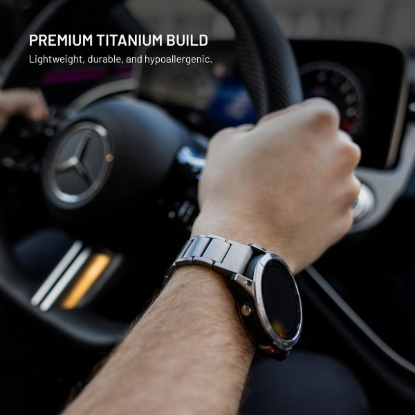 Fast Samsung Galaxy Watch Ultra Armbånd Titaniumrem Natur