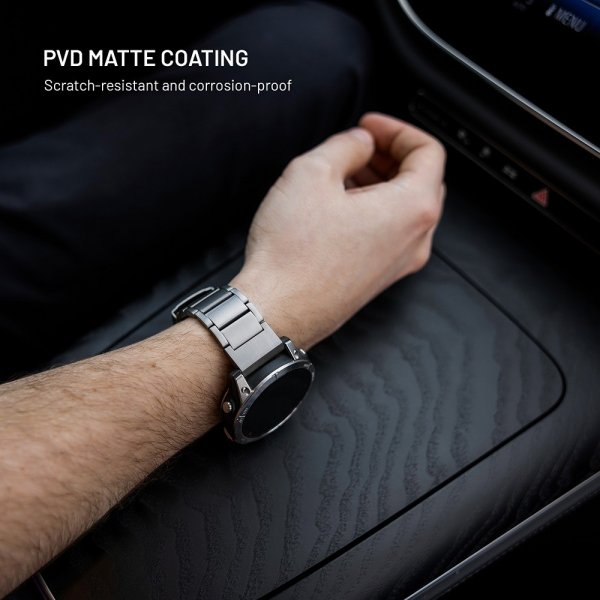 Fast Samsung Galaxy Watch Ultra Armbånd Titaniumrem Natur