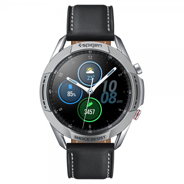 Spigen Samsung Galaxy Watch3 45mm Skal Chrono Shield Silver