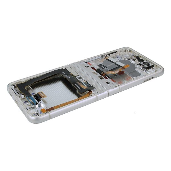 Samsung Galaxy Z Flip 3 5G 2021 (F711) Skærm med LCD Display Original - Creme