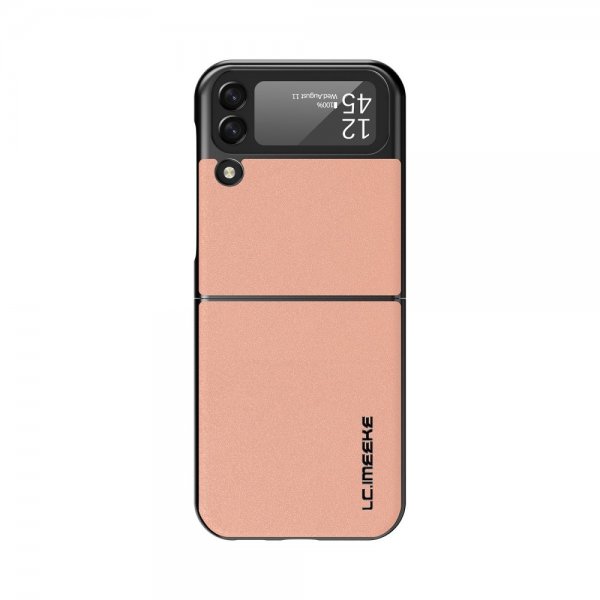 Lc.Imeeke Samsung Galaxy Z Flip 4 Cover Lædertekstur Rosa