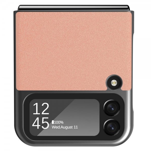 Lc.Imeeke Samsung Galaxy Z Flip 4 Cover Lædertekstur Rosa