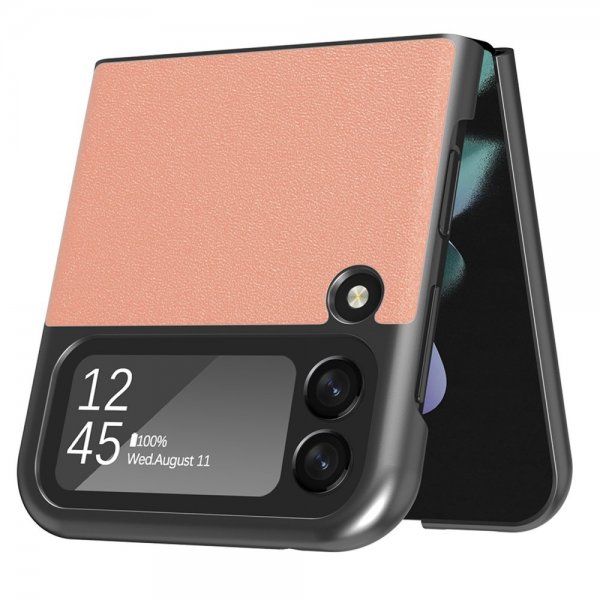 Lc.Imeeke Samsung Galaxy Z Flip 4 Cover Lædertekstur Rosa