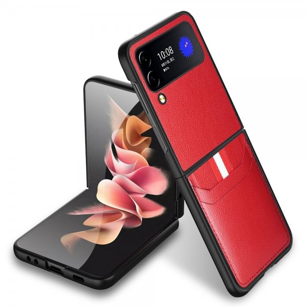 Samsung Galaxy Z Flip 4 Cover med Kortlomme Rød