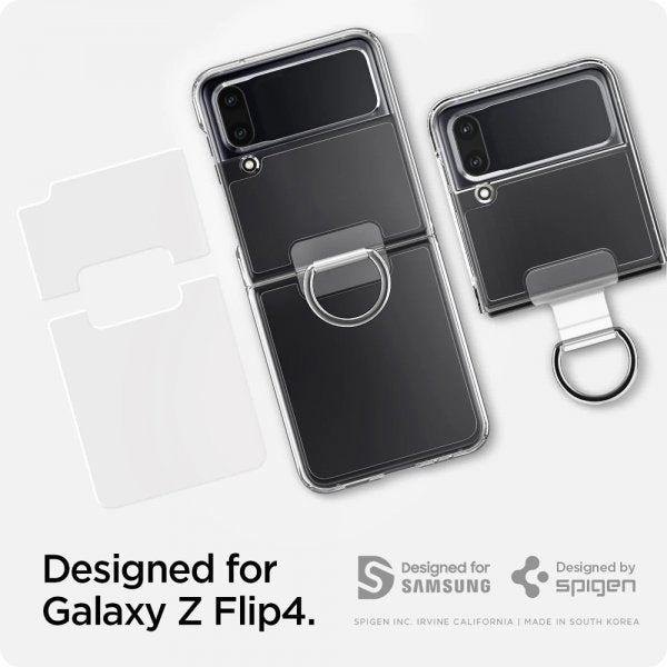 Spigen Samsung Galaxy Z Flip 4 Cover Thin Fit Ring My Sketch Crystal Clear