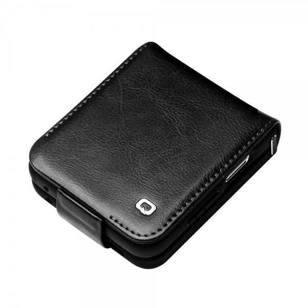 Qialino Samsung Galaxy Z Flip 5 Etui Ægte Læder Sort