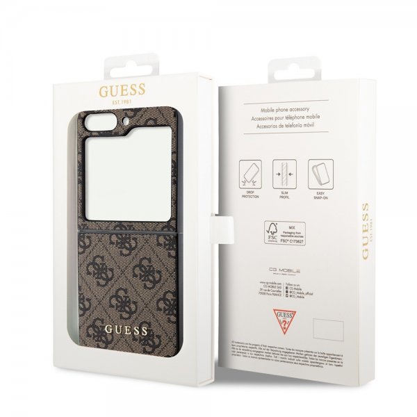 Guess Samsung Galaxy Z Flip 5 Cover 4G Charm Brun