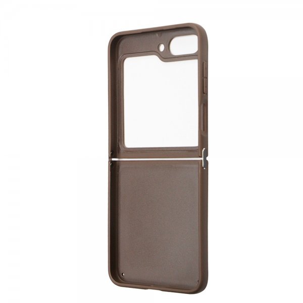 Guess Samsung Galaxy Z Flip 5 Cover 4G Metal Triangle Rhinsten Brun