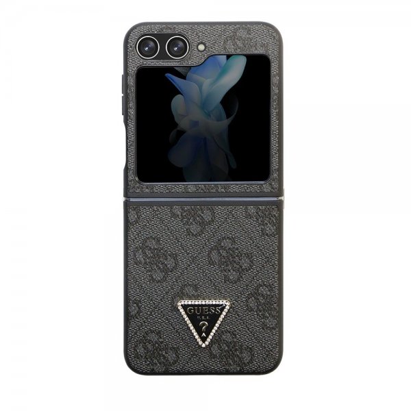 Guess Samsung Galaxy Z Flip 5 Skal 4G Metal Triangle Strass Sort