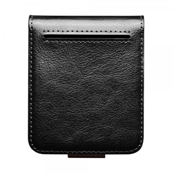Qialino Samsung Galaxy Z Flip 6/Flip 7 FE Etui Ægte Læder med Klap Sort