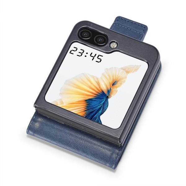 Lc.Imeeke Samsung Galaxy Z Flip 6/Flip 7 FE Cover med Kortrum Flip Blå