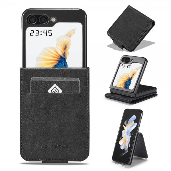 Lc.Imeeke Samsung Galaxy Z Flip 6/Flip 7 FE Etui med Kortlomme Flip Sort