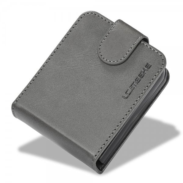 Lc.Imeeke Samsung Galaxy Z Flip 6/Flip 7 FE Cover med Kortlomme og Stativfunktion Grå