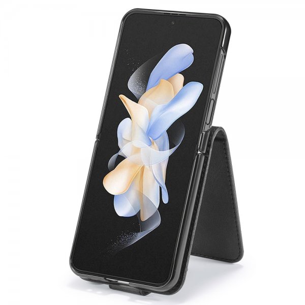 Lc.Imeeke Samsung Galaxy Z Flip 6/Flip 7 FE Cover med Kortrum Kickstand Funktion Sort