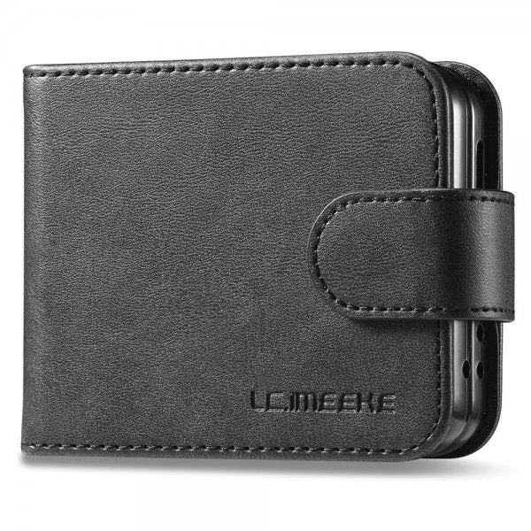 Lc.Imeeke Samsung Galaxy Z Flip 6/Flip 7 FE Cover med Kortrum Kickstand Funktion Sort