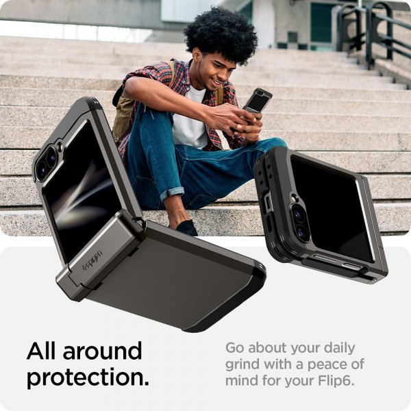 Spigen Samsung Galaxy Z Flip 6/Galaxy Z Flip 7 FE Cover Tough Armor Pro Gunmetal