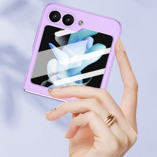 GKK Samsung Galaxy Z Flip 6/Flip 7 FE Cover med Glasbeskyttelse Lilla