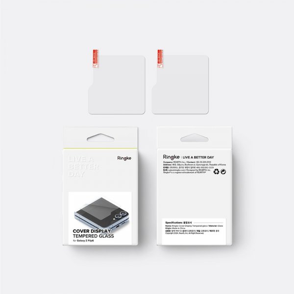 Ringke Samsung Galaxy Z Flip 6/Flip 7 FE Skærmbeskyttelse Cover Display Protector Glass 2-pak